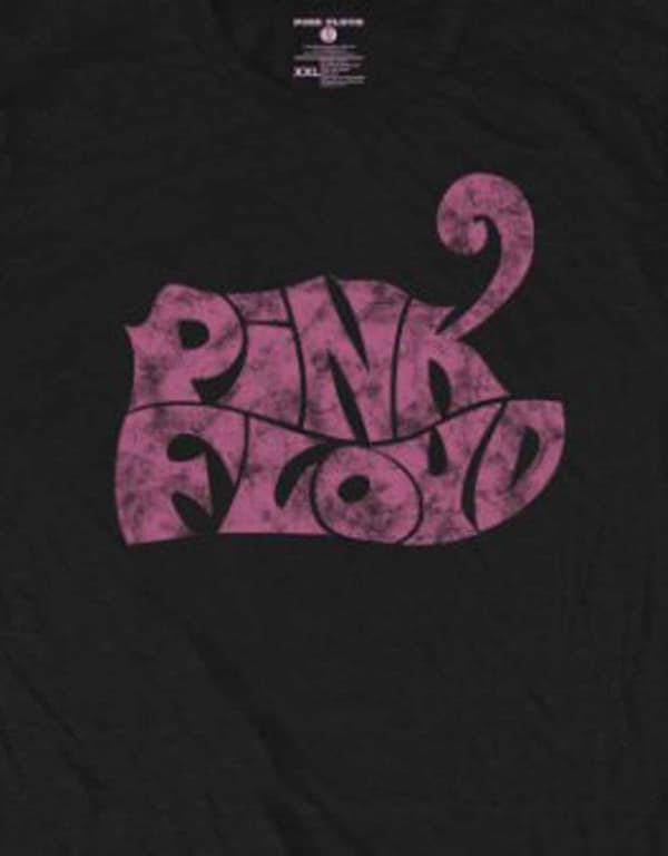 Pink Floyd T Shirt Vintage Swirl Band Logo Official Mens Black