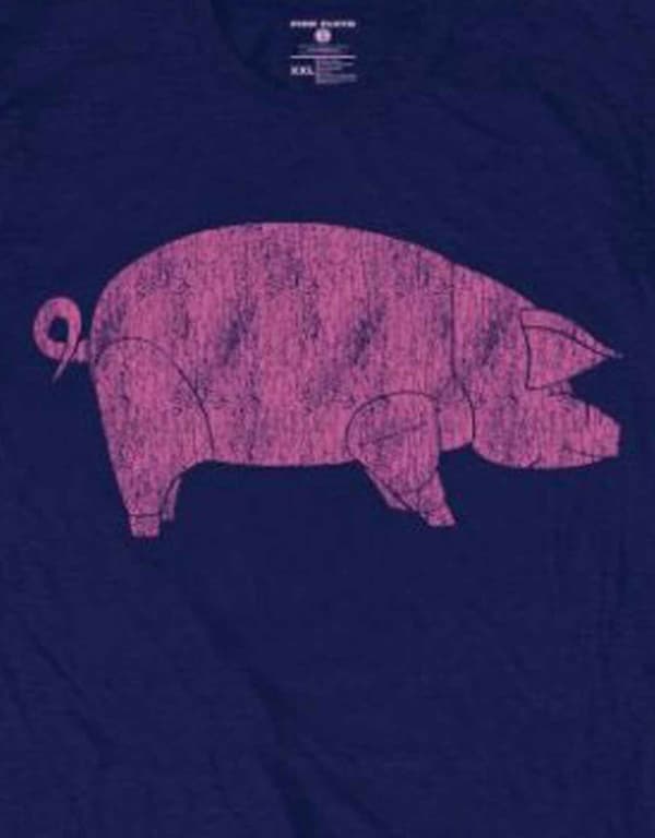 Pink Floyd T Shirt AWBDG Band Logo Official Mens Navy Blue