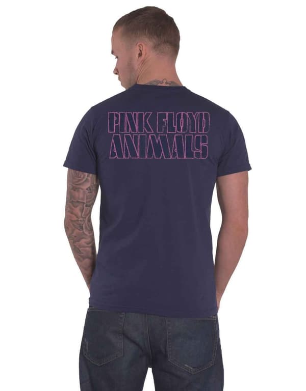 Pink Floyd T Shirt AWBDG Band Logo Official Mens Navy Blue