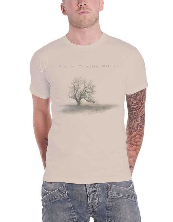 Stone Temple Pilots T Shirt Perida Tree Band Logo Official Mens Natural
