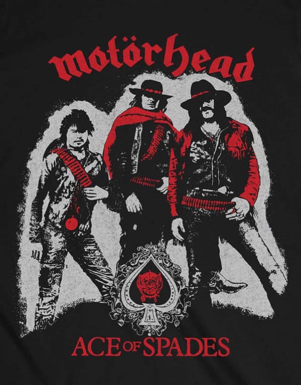 Motorhead T Shirt Ace of Spades Cowboys Band Logo Official Mens Black