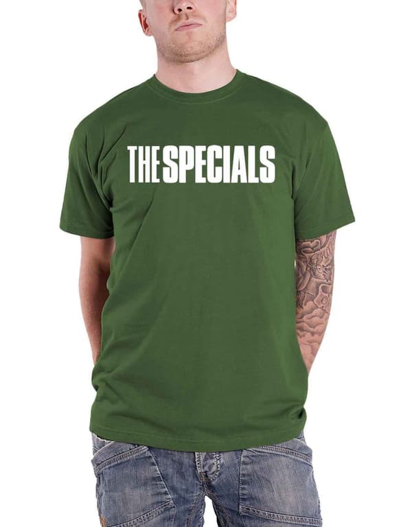 The Specials T Shirt Solid Band Logo Official Mens Military Green