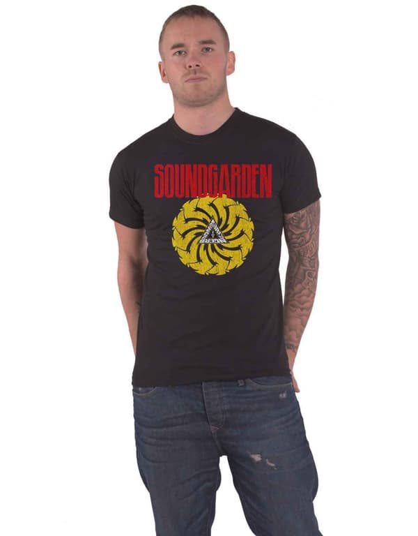 Soundgarden T Shirt Badmotorfinger V3 Band Logo Official Mens Black