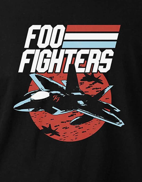 Foo Fighters T Shirt Jets Band Logo Official Mens Black