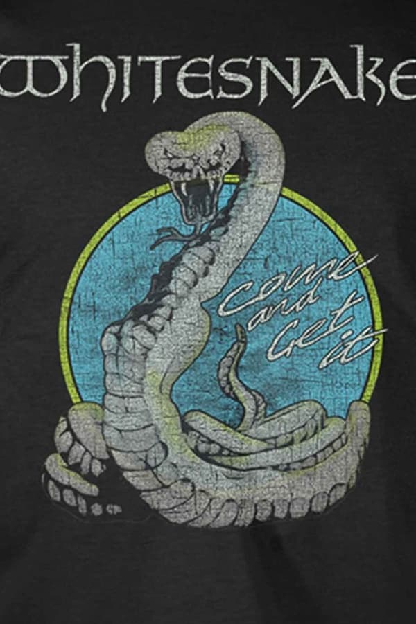 Whitesnake T Shirt Circle Snake Band Logo Official Mens Black