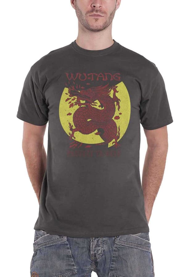 Wu Tang Clan T Shirt Inferno Logo Official Mens Charcoal Grey Charcoal M