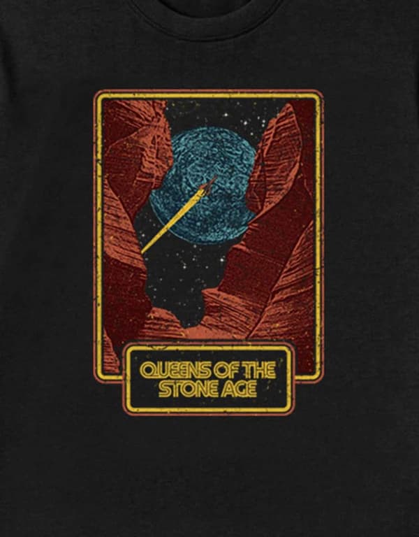 Queens Of The Stone Age T Shirt Canyon Band Logo Official Mens Black