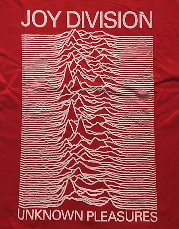 Joy Division T Shirt Unknown Pleasures Official Womens Skinny Fit Red