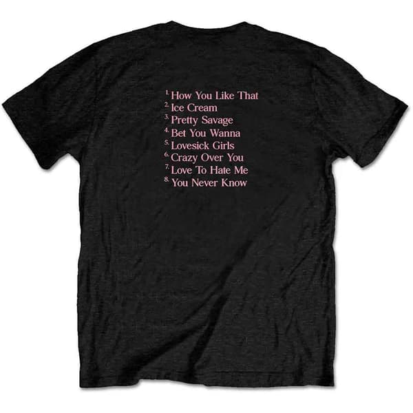 BlackPink T Shirt The Album Tracklist Logo Official Unisex Black