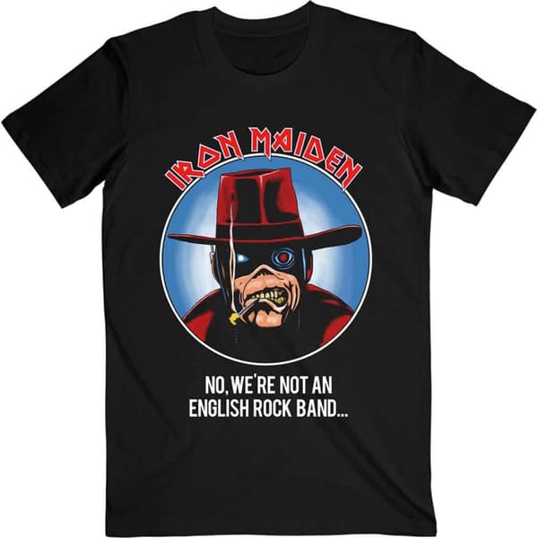 Iron Maiden T Shirt Not An English Rock Band Tour Official Mens Black
