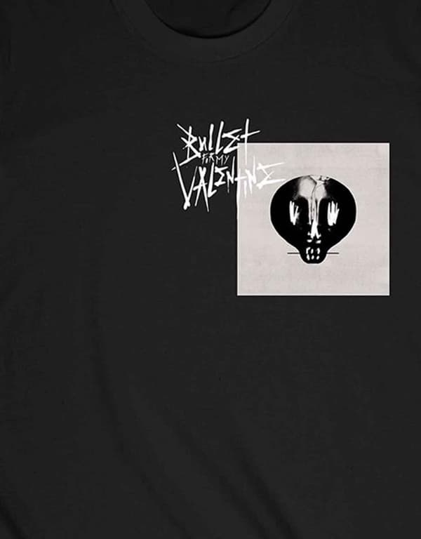 Bullet For My Valentine T Shirt Album Cropped Band Logo Official Mens Black