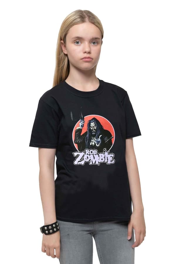 Rob Zombie Kids T Shirt Magician Logo Official Black Ages 5-14 yrs