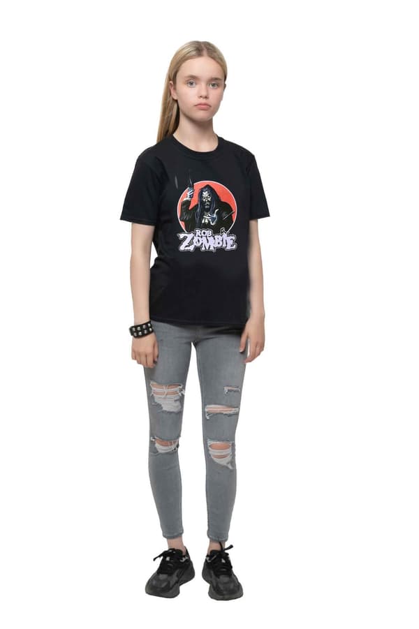 Rob Zombie Kids T Shirt Magician Logo Official Black Ages 5-14 yrs