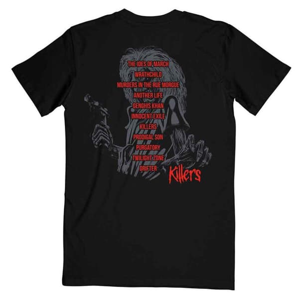 Iron Maiden T Shirt Killers Version 2 Album Track list Official Mens Black