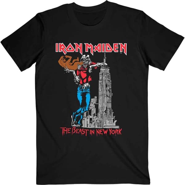 Iron Maiden T Shirt The Beast In York 1982 Tour Official Mens Black