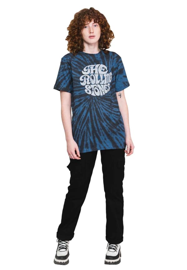 The Rolling Stones T Shirt 70s Band Logo Official Dip Dye on Black Unisex