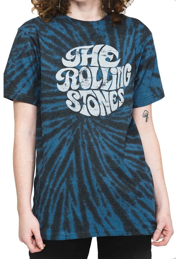 The Rolling Stones T Shirt 70s Band Logo Official Dip Dye on Black Unisex