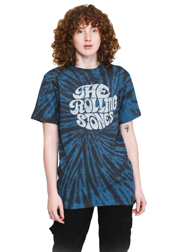The Rolling Stones T Shirt 70s Band Logo Official Dip Dye on Black Unisex