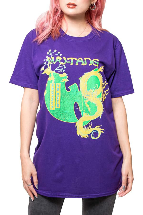 Wu Tang Clan T Shirt Dragon Bonsai Official Band Logo Mens Purple