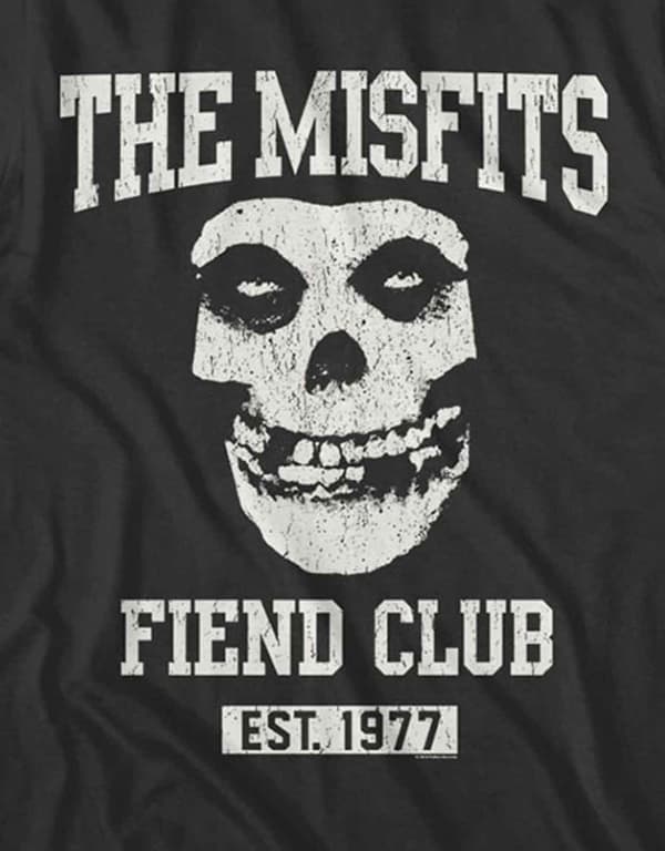 Misfits T Shirt Fiend Club Est 1977 Band Logo Official Mens Black