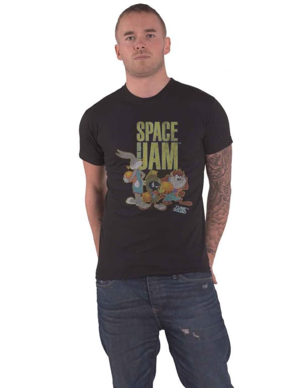 Space Jam T Shirt Tune Squad Logo Official Mens Black