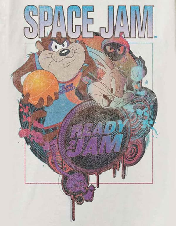 Space Jam T Shirt Ready 2 Logo Jam Official Mens White