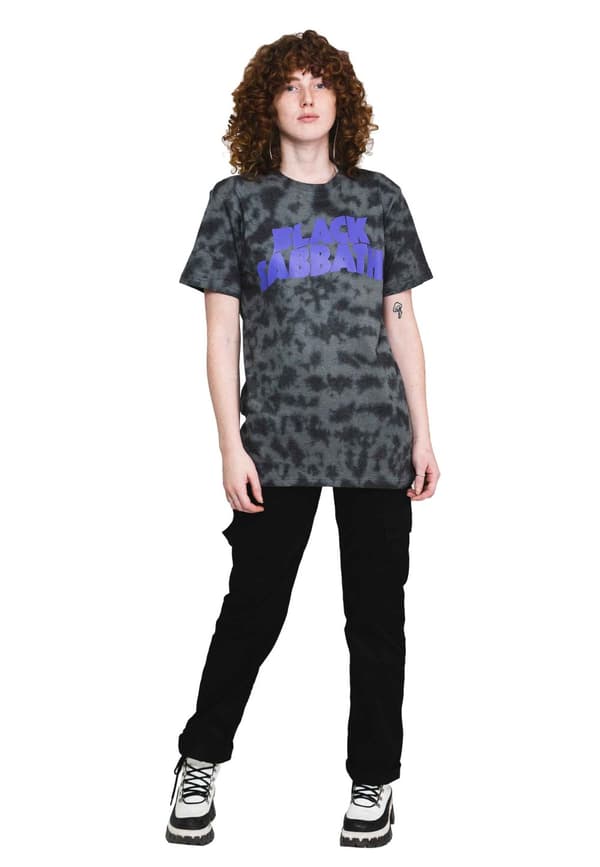 Black Sabbath T Shirt Classic Band Logo Official Dip Dye on Black Unisex