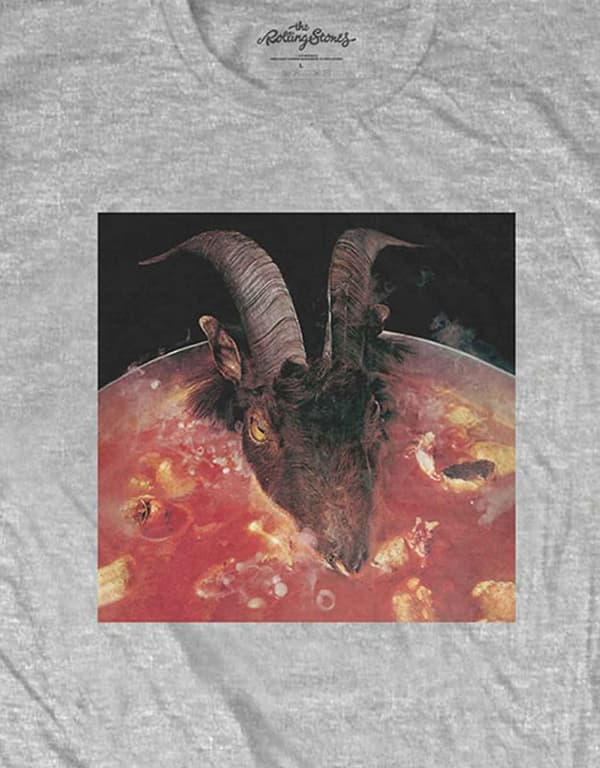 The Rolling Stones T Shirt Goats Head Soup Band Logo Official Mens Grey