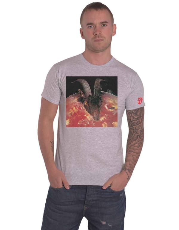 The Rolling Stones T Shirt Goats Head Soup Band Logo Official Mens Grey