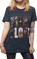 Miniatyrbild 3 av 4: Pink Floyd T Shirt Echoes Album Montage Logo Official Dip Dye on Black Unisex