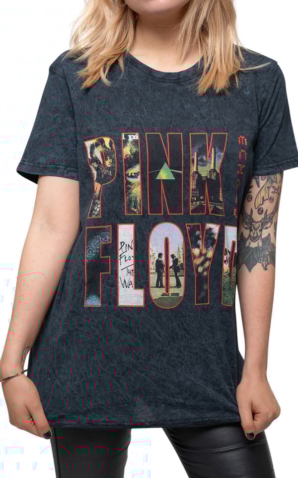 Pink Floyd T Shirt Echoes Album Montage Logo Official Dip Dye on Black Unisex