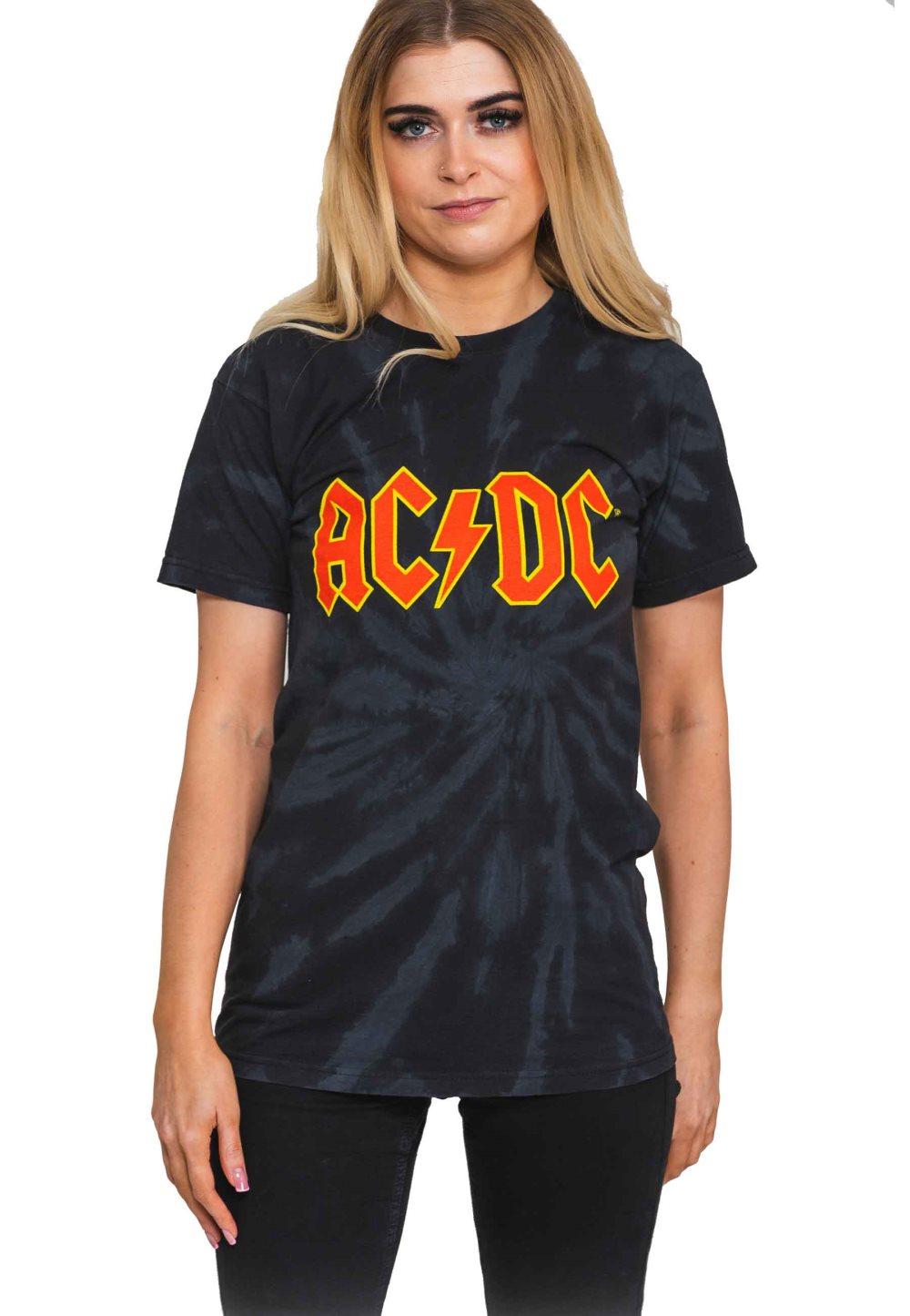 AC/DC T Shirt Classic Band Logo Official Dip Dye on Black Unisex