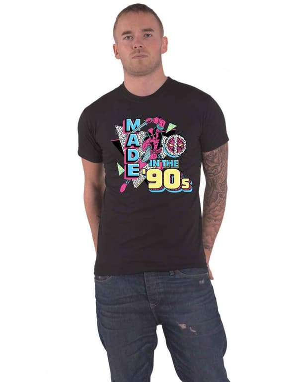Deadpool T Shirt Made In The 90's Official Marvel Comics Mens Black