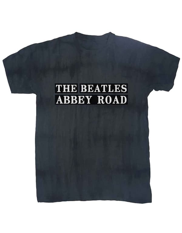 The Beatles T Shirt Abbey Road Sign Band Logo Official Dip Dye Black Unisex