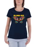 Miniatyrbild 1 av 3: Blink 182 T Shirt Butterfly Band Logo Official Womens Skinny Fit Blue