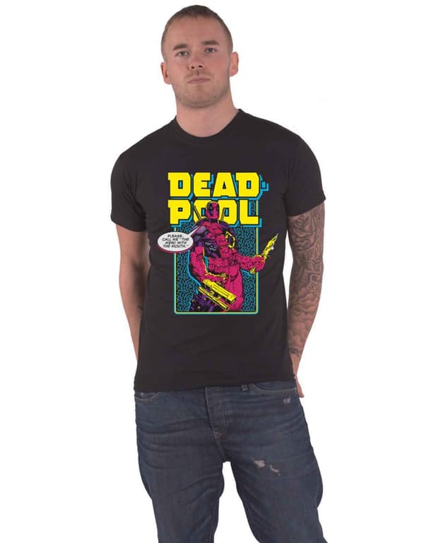 Deadpool T Shirt Comic Merc Official Marvel Comics Mens Black