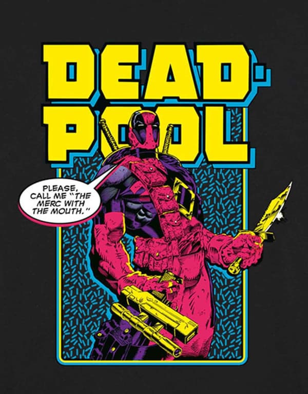Deadpool T Shirt Comic Merc Official Marvel Comics Mens Black