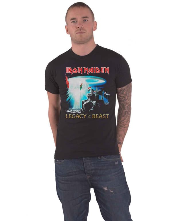Iron Maiden T Shirt Two Minutes to Midnight Band Logo Official Mens Black S