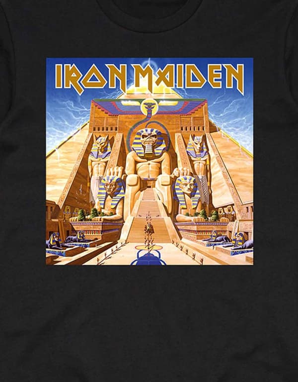 Iron Maiden T Shirt Powerslave Album Cover Box Band Logo Official Mens Black XXL
