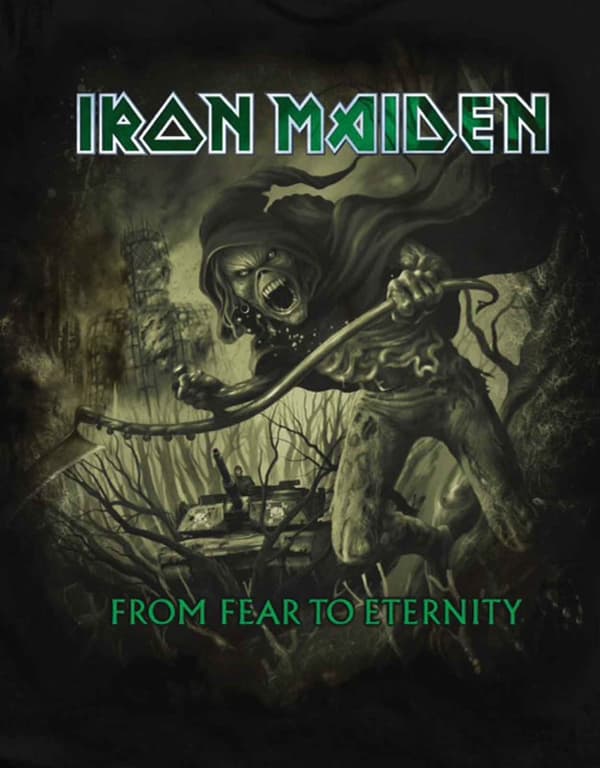 Iron Maiden T Shirt From Fear To Eternity Distressed Logo Official Mens Black