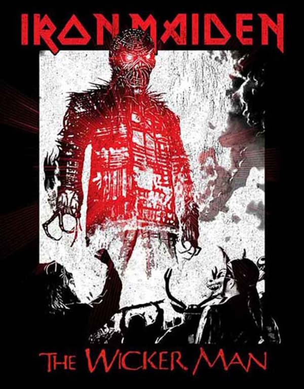 Iron Maiden T Shirt The Wicker Man Smoke Band Logo Official Mens Black