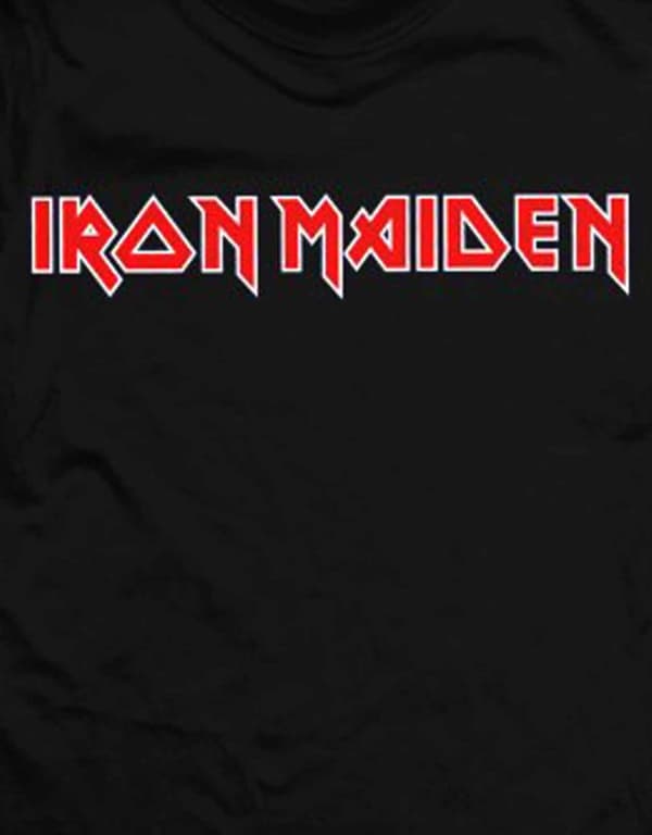 Iron Maiden T Shirt Classic Band Logo Official Mens Black L