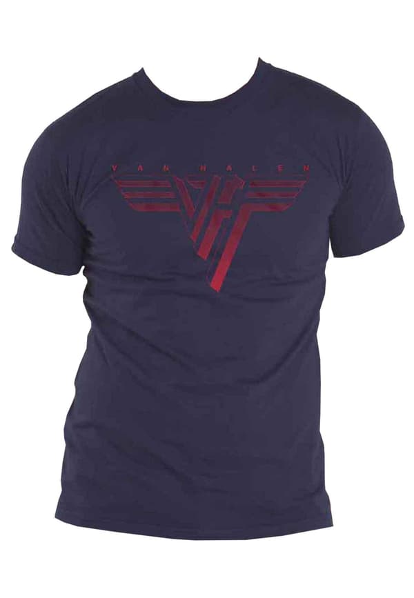 Van Halen T Shirt Classic Red Band Logo Official Mens Navy Blue