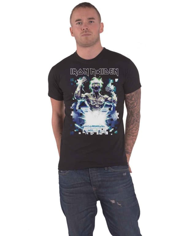 Iron Maiden T Shirt Speed Of Light Band Logo Official Mens Black Black M