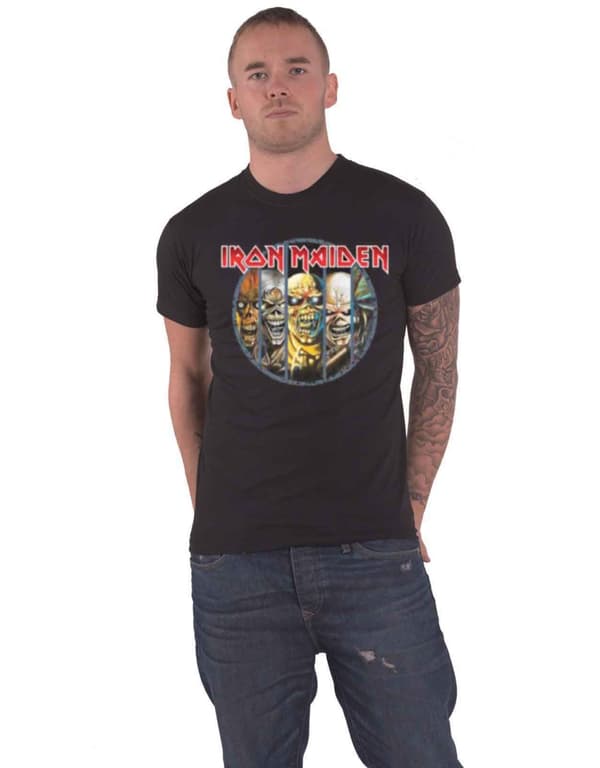 Iron Maiden T Shirt Eddie Evolution Band Logo Official Mens Black L