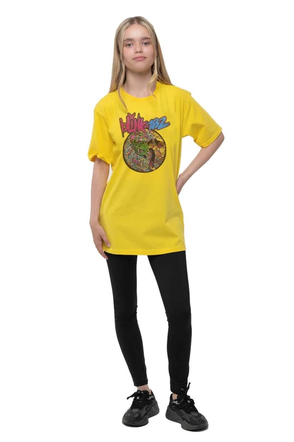 Blink 182 Kids T Shirt Overboard Event Logo Official Yellow Ages 3-14 yrs