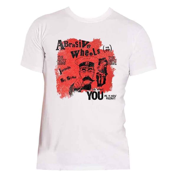 Abrasive Wheels T Shirt Army Song Band Logo Official Mens White