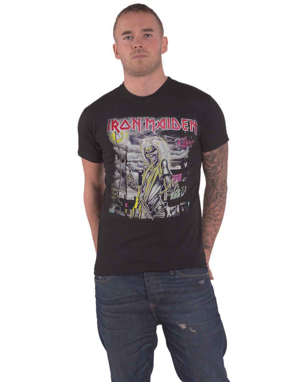 Iron Maiden T Shirt Killers Cover Band Logo Official Mens Black
