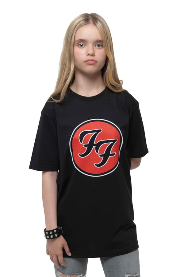 Foo Fighters Kids T Shirt FF Band Logo Official Black Ages 1 -14 yrs