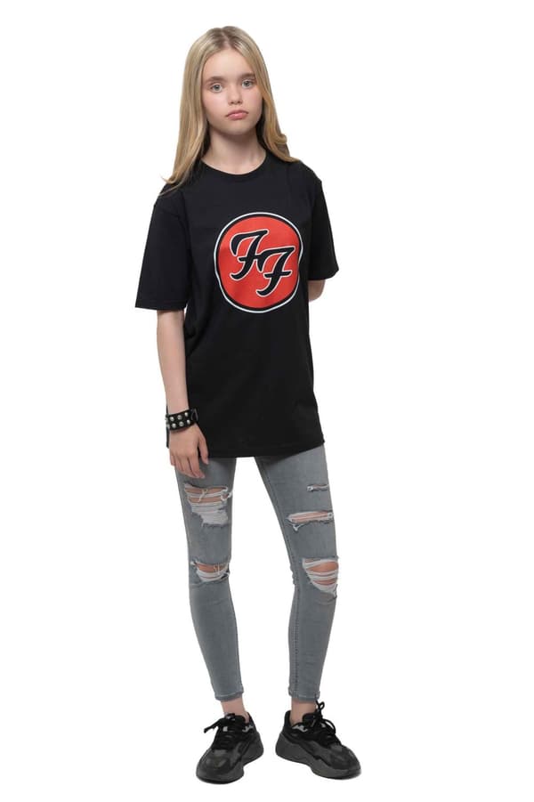 Foo Fighters Kids T Shirt FF Band Logo Official Black Ages 1 -14 yrs